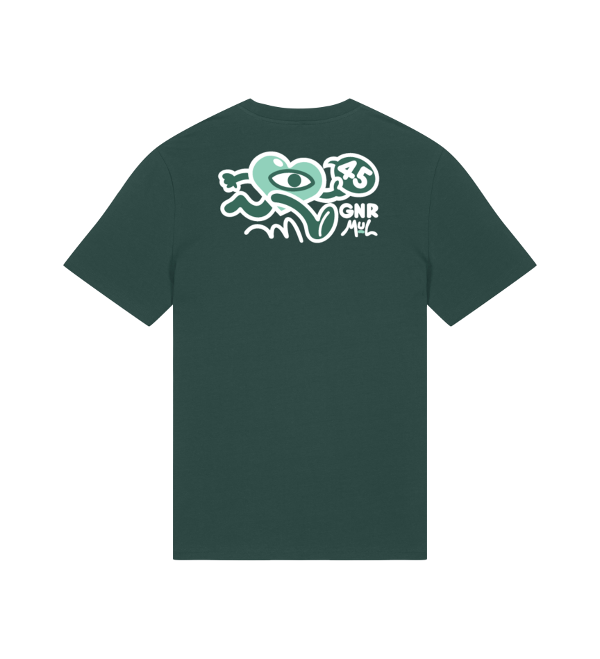 GNR45 x MUL Unisex Green Heart Running T-Shirt