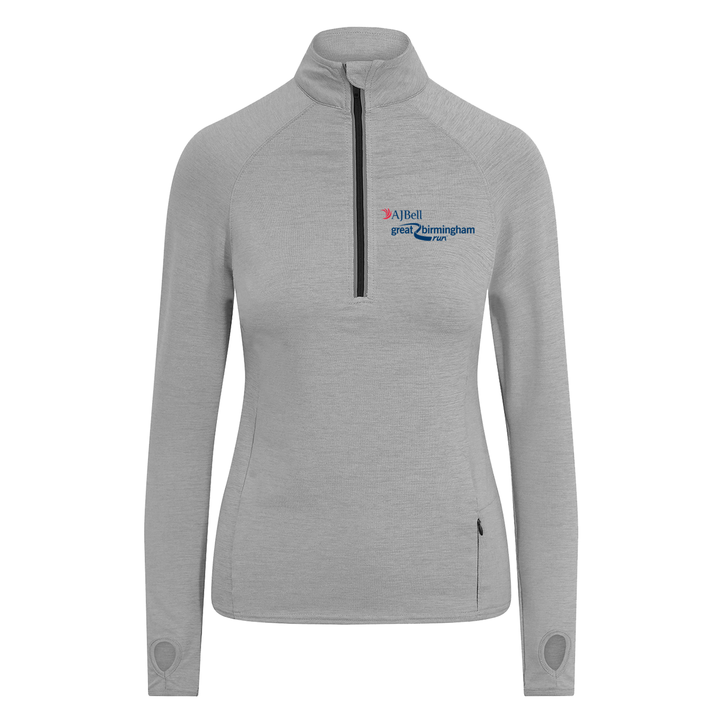 AJ Bell Great Birmingham Run Women’s ¼ Zip Base Layer (Front Logo Print Only)