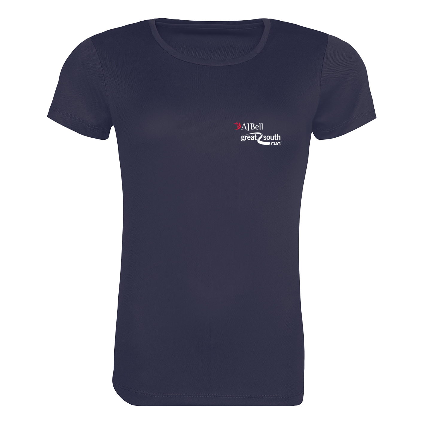 AJ Bell Great South Run Woman Short Sleeved Tech Tee (Front Logo Print Only)