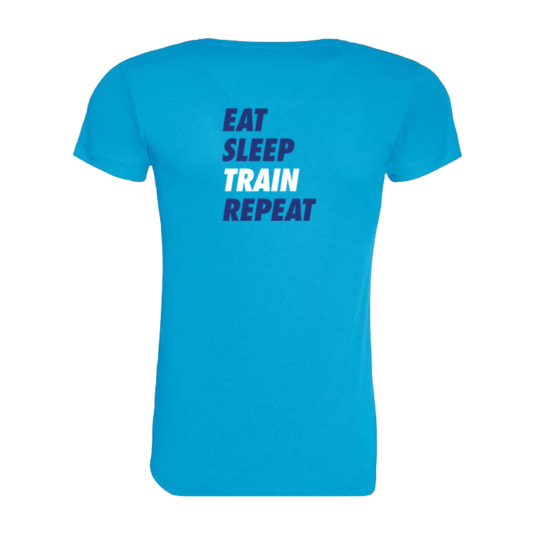 AJ Bell Great South Run Eat, Sleep, Train, Repeat Woman Short Sleeved Tech Tee