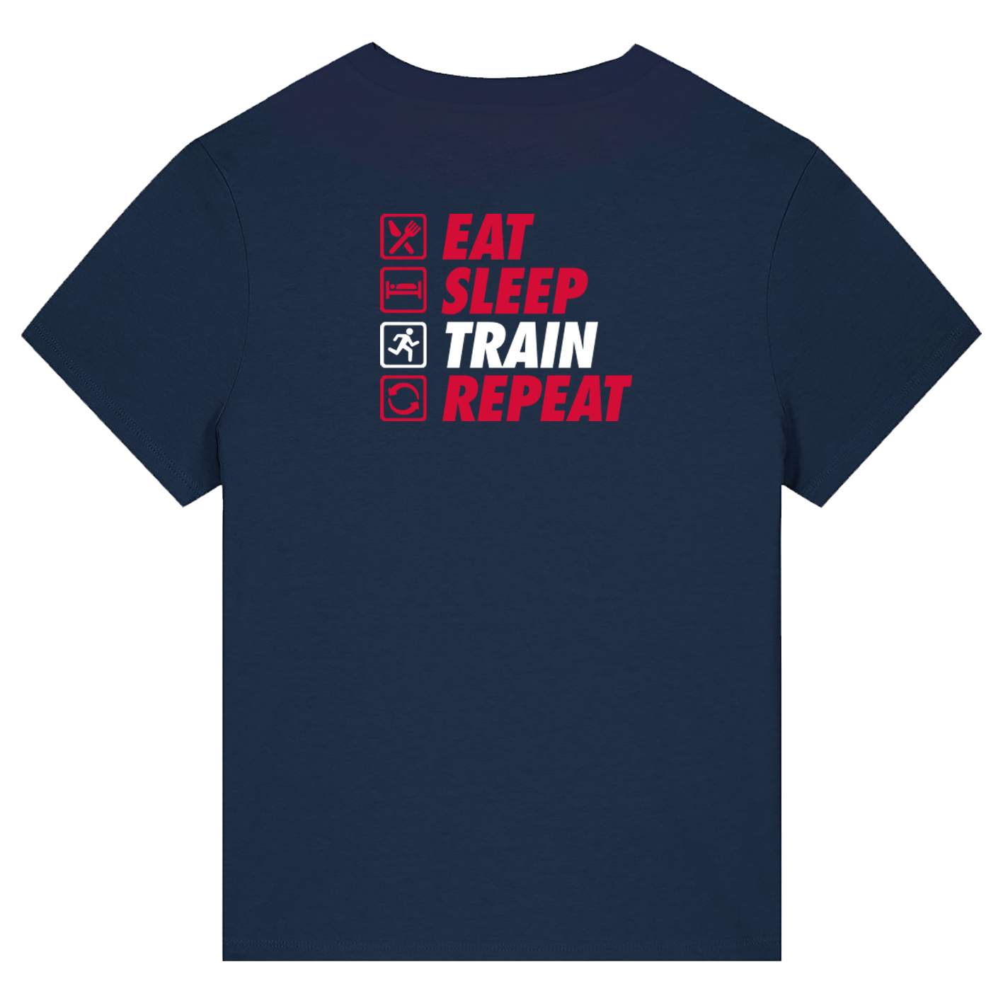 AJ Bell Great Scottish Run Eat, Sleep, Train, Repeat Woman Short Sleeved Cotton Tee