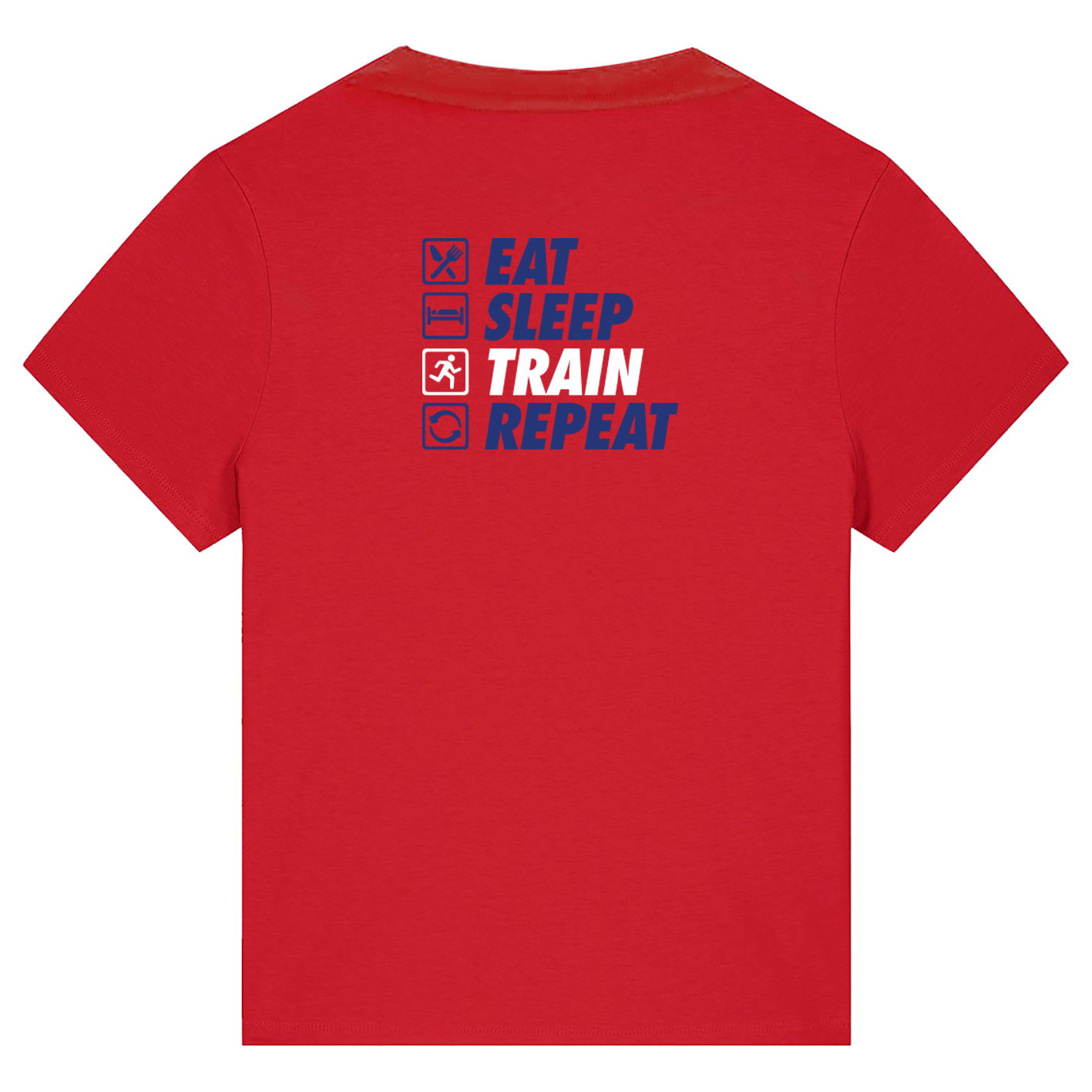 AJ Bell Great Scottish Run Eat, Sleep, Train, Repeat Woman Short Sleeved Cotton Tee