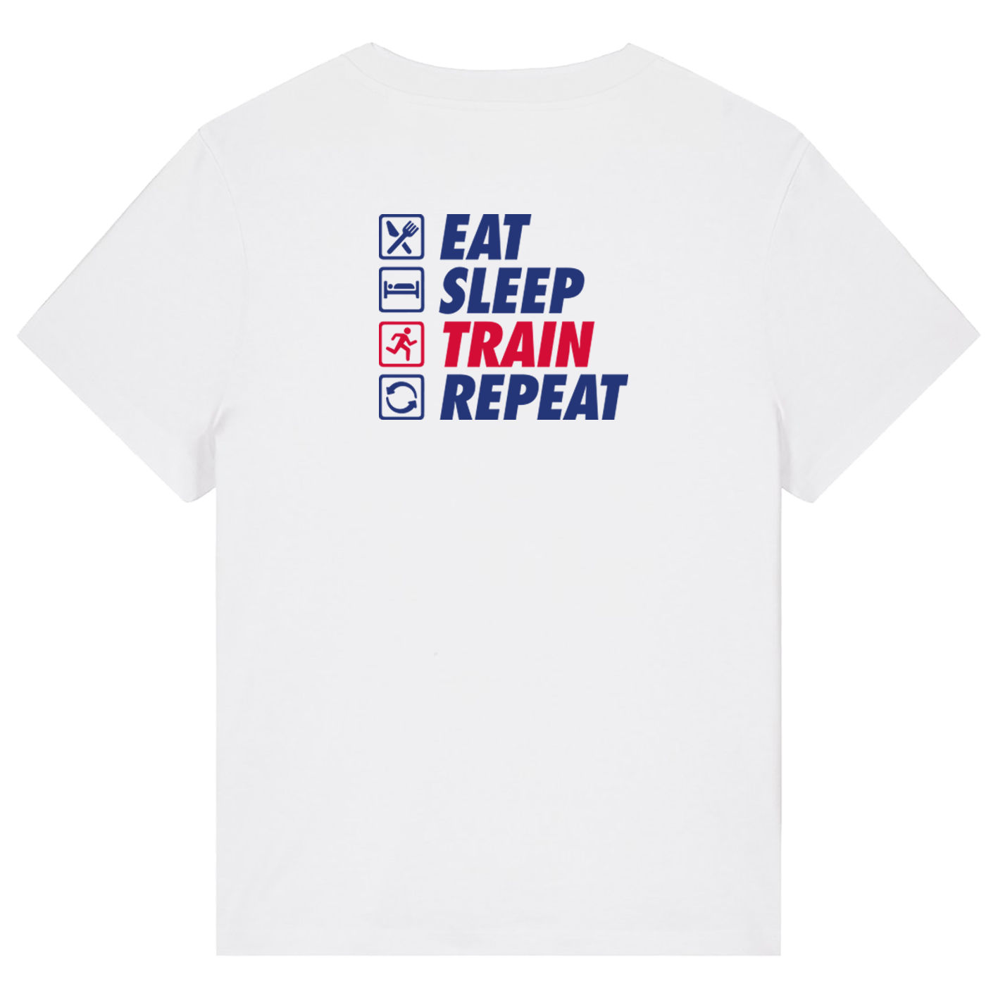 AJ Bell Great Scottish Run Eat, Sleep, Train, Repeat Woman Short Sleeved Cotton Tee