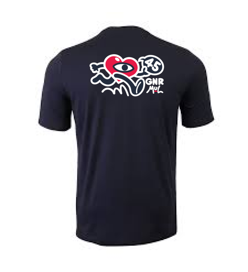 GNR45 x MUL Unisex Navy Heart Running T-Shirt