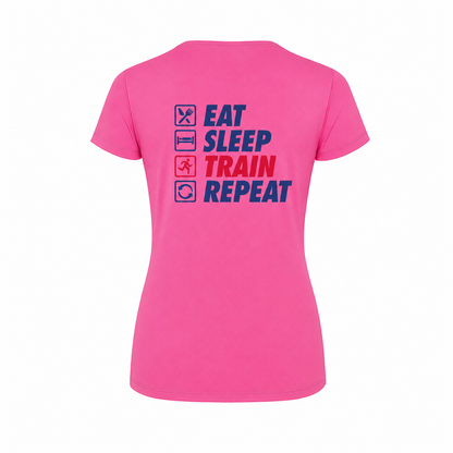 AJ Bell Great Run "Eat, Sleep, Train, Repeat" Women's Short Sleeved Tech