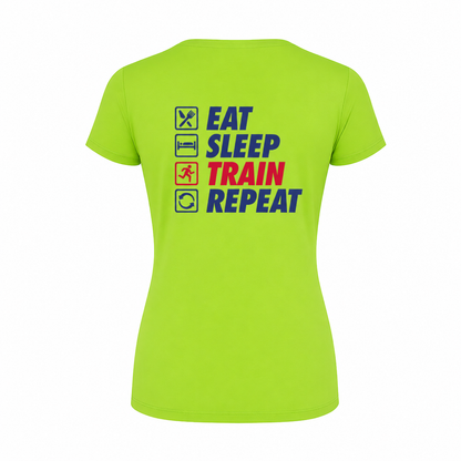AJ Bell Great Run "Eat, Sleep, Train, Repeat" Women's Short Sleeved Tech