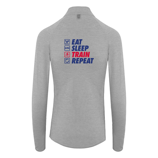 AJ Bell Great South Run Eat, Sleep, Train, Repeat Men's ¼ Zip top