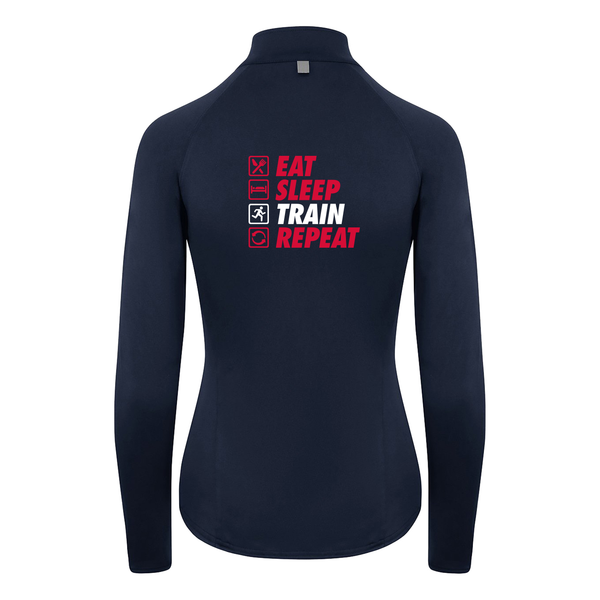 AJ Bell "Eat, Sleep, Train, Repeat" Women's ¼ Zip Base Layer