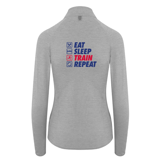 AJ Bell Great South Run Eat, Sleep, Train, Repeat Woman ¼ Zip top