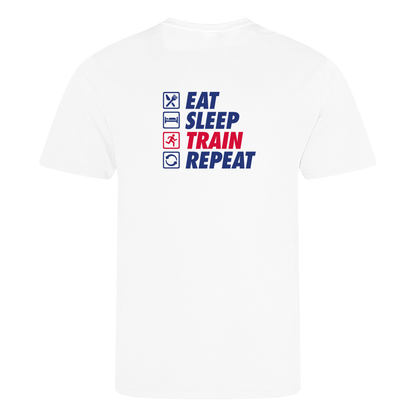 AJ Bell Great South Run Eat, Sleep, Train, Repeat Men Short Sleeved Tech Tee