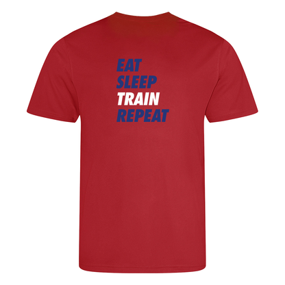 AJ Bell Great South Run Eat, Sleep, Train, Repeat Men Short Sleeved Tech Tee