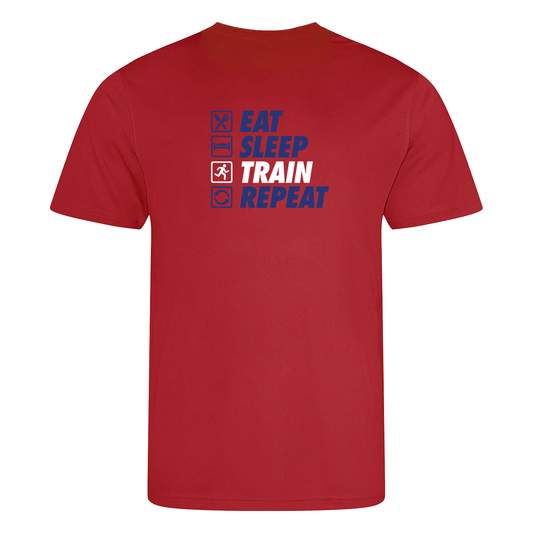 AJ Bell Great Scottish Run Eat, Sleep, Train, Repeat Men Short Sleeved Tech Tee