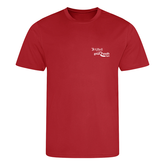 AJ Bell Great South Run Men Short Sleeved Tech Tee (Front Logo Print Only)
