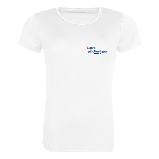AJ Bell Great Birmingham Run Woman’s Short Sleeved Tech Tee (Front Logo Print Only)