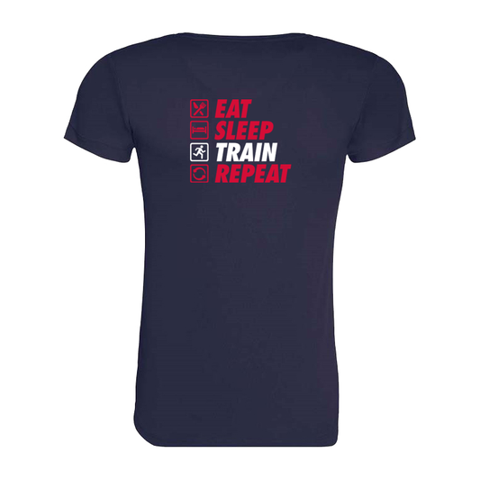 AJ Bell Great North Run “Eat, Sleep, Train, Repeat” Woman’s Short Sleeved Tech Tee