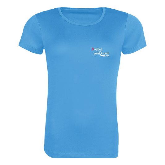 AJ Bell Great South Run Woman Short Sleeved Tech Tee (Front Logo Print Only)