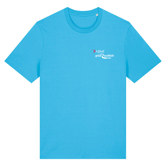 AJ Bell Great Scottish Run Men Short Sleeved Cotton Tee (Front Logo Print Only)