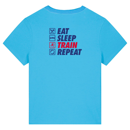 AJ Bell Great South Run Eat, Sleep, Train, Repeat Woman Short Sleeved Cotton Tee