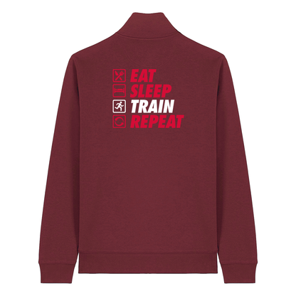 AJ Bell Great South Run Eat, Sleep, Train, Repeat Unisex  ¼ Zip top