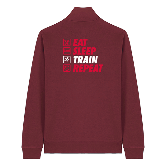 AJ Bell Great South Run Eat, Sleep, Train, Repeat Unisex  ¼ Zip top