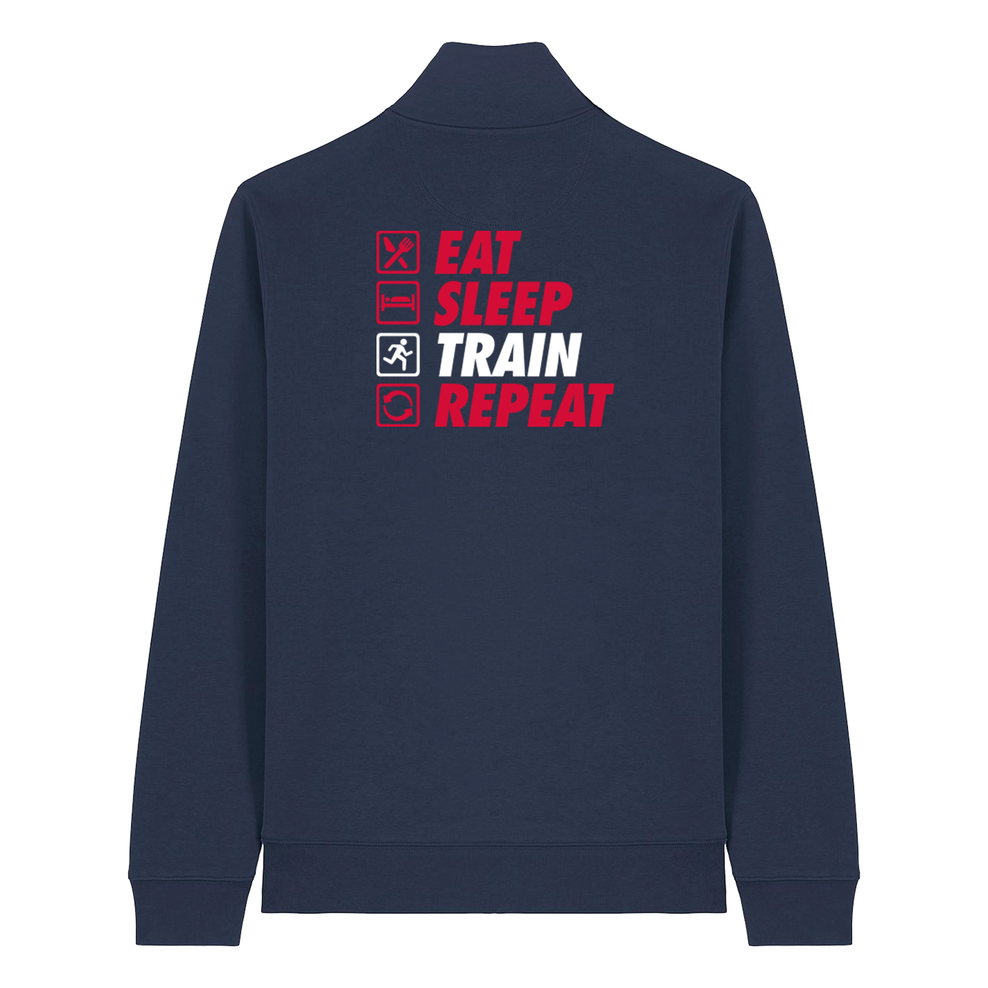 AJ Bell Great South Run Eat, Sleep, Train, Repeat Unisex  ¼ Zip top