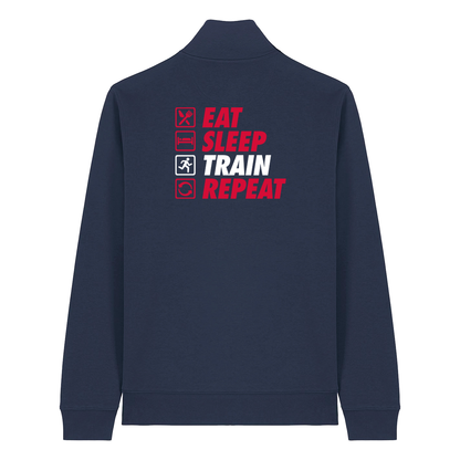 AJ Bell Great South Run Eat, Sleep, Train, Repeat Unisex  ¼ Zip top