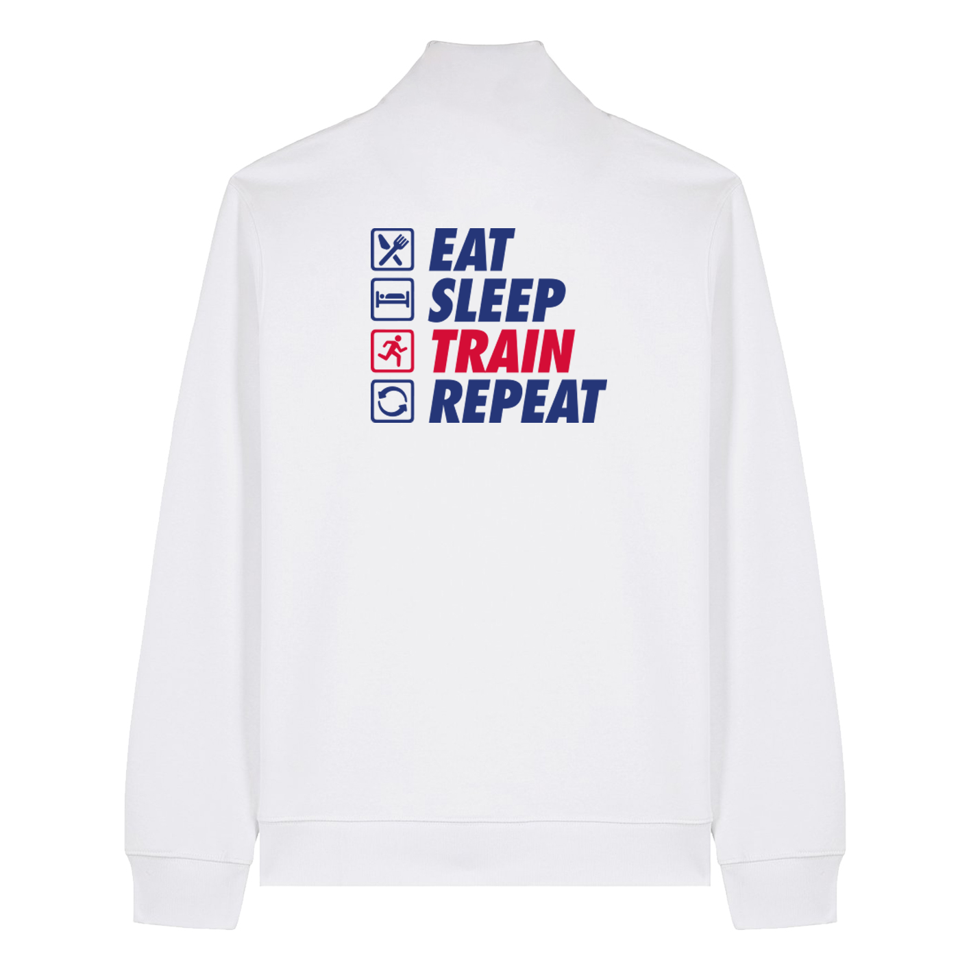 AJ Bell Great South Run Eat, Sleep, Train, Repeat Unisex  ¼ Zip top